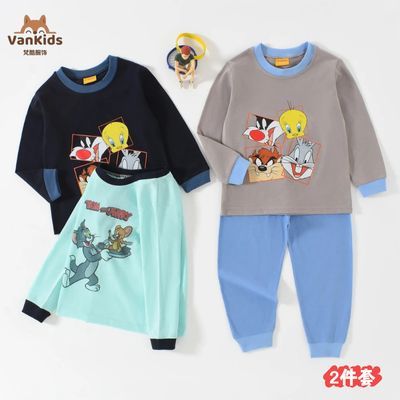 2026新款秋季中大童姐弟装外穿亲子装ins睡衣空调服秋衣秋裤2件套