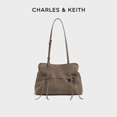 CHARLES&KEITH26秋新品CK2-20151672-1复古绒面蝴蝶结单肩腋下包