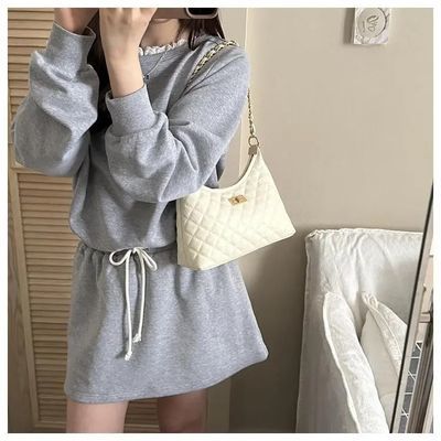 菱格链条包包女春夏2026新款休闲韩系小众设计百搭单肩斜挎腋下包优惠商品图片