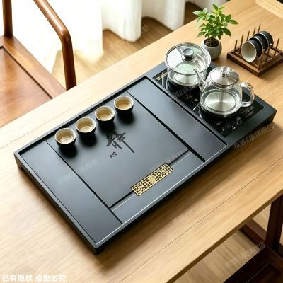 2026新款茶盘仿乌金石茶盘烧水壶一体套装家用办公室泡茶智能茶具