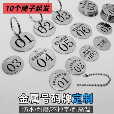 不锈钢麻辣烫号码牌数字浴室桑拿手牌幼儿园水杯酒店钥匙牌号码牌
