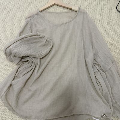 亚麻上衣宽松百搭杏灰两个颜色大码女装,”7天内发货“,看好下单【7天内发货】优惠商品图片