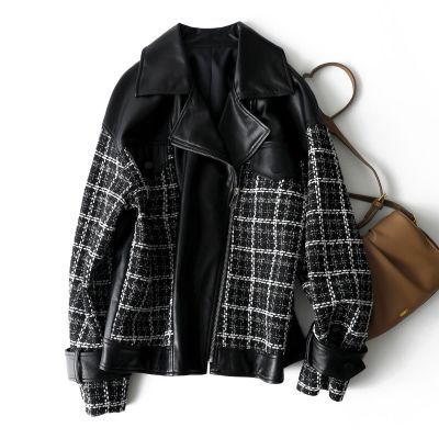 IHIMI/海谧【小香风皮衣外套女式】26秋新品休闲翻领宽松显瘦外套