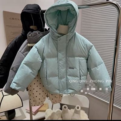 新款2026连帽羽丝服男女童宝宝冬季保暖外套时尚百搭百搭洋气