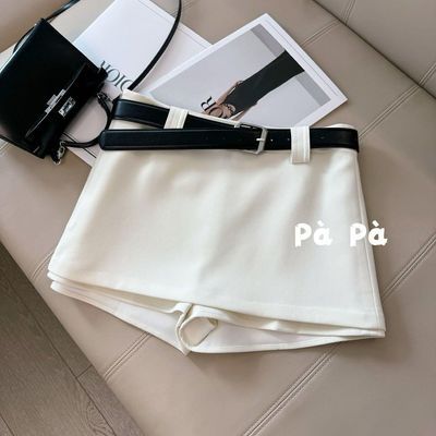 秋冬白色高腰短裤显瘦百搭时尚简约通勤必备单品短裤女短裤黑色