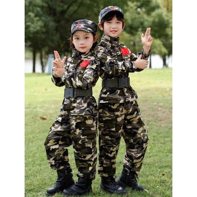 迷彩服儿童套装男女童夏令营短袖夏装小学生军训服幼儿特种兵速干