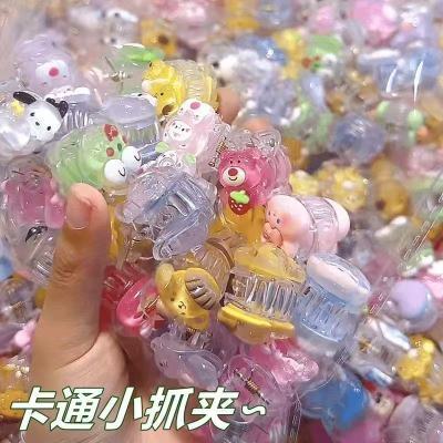 透明卡通迷你抓夹可爱女孩碎发夹小动物花朵刘海小夹子头饰