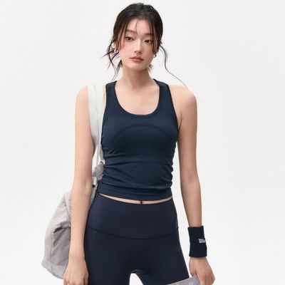 绝美一体式工字运动背心女防震跑步内衣瑜伽服普拉提训练健身上衣