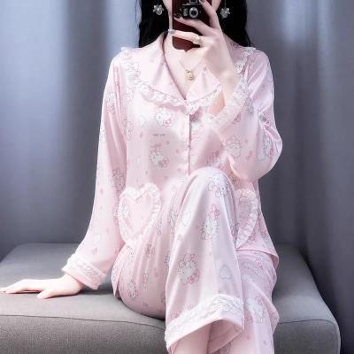 Cat Keeper可爱猫真丝睡衣春秋女款长袖送女生生日礼物礼盒装夏天优惠商品图片