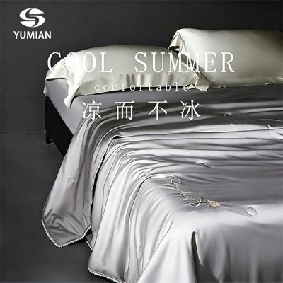 与眠天丝夏被空调被子冰丝夏凉被四件套高级感夏季双单人可机洗优惠商品图片