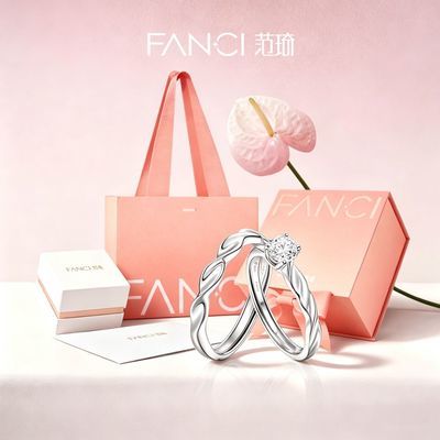 【Fanci】范琦银饰闪耀银河情侣对戒指求婚周年七夕情人节送女友礼物优惠商品图片