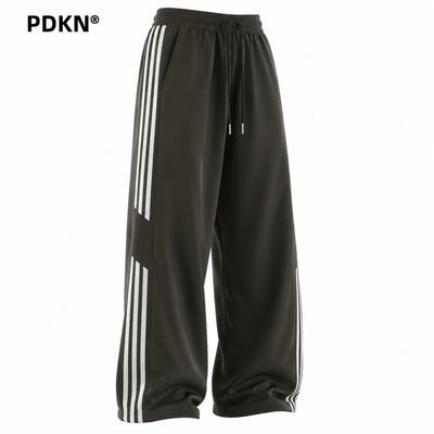 PDKN美式三条杠休闲运动卫裤男春秋新款宽松高街垂感直筒阔腿长裤【5天内发货】优惠商品图片