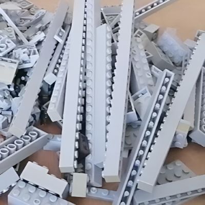 便宜一整箱经典积木灰色散件(一面微微发黄)大量便宜处理优惠商品图片