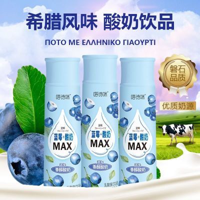 蓝莓酸奶饮品280ml*12瓶希腊风味乳酸菌牛奶饮料果肉水果酸奶饮品优惠商品图片
