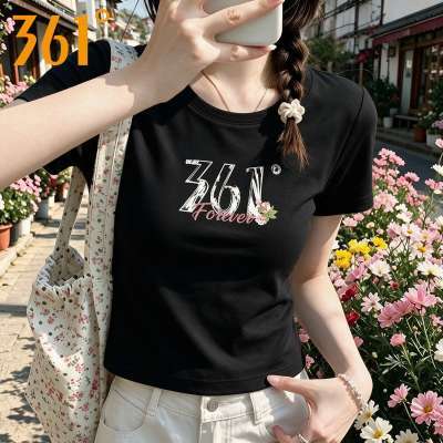 【361°】夏季女士纯棉短袖防晒亲肤冰感T恤日常休闲运动圆领半袖