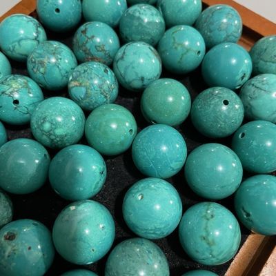 清货处理50个10mm天然绿松石圆珠高瓷文玩珠宝diy饰品串珠配件