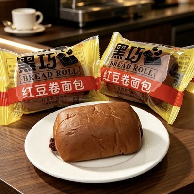爆款黑巧红豆卷面包带箱2斤代餐营养休闲零食