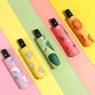 全自动水果小熊雏菊黑胶防晒清新三折叠晴雨两用伞优惠商品图片