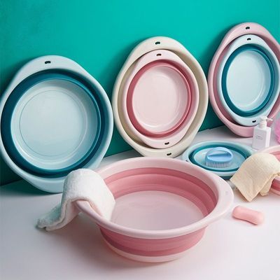加厚折叠盆家用大号折叠脸盆学生宿舍圆形折叠式洗衣盆婴儿洗脸盆