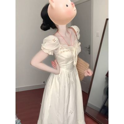 法式甜美连衣裙女夏季设计感小众镂空公主裙茶歇温柔风收腰长裙子【8天内发货】优惠商品图片