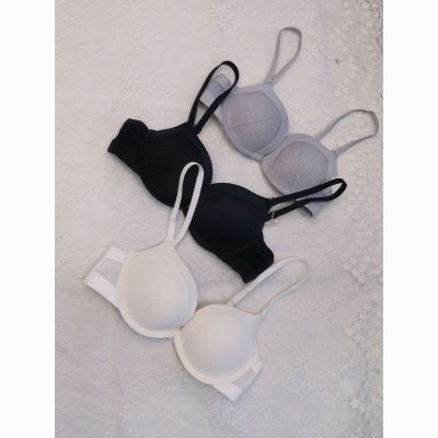 悦小心网格蕾丝透气内衣女小胸聚拢薄款无痕收副乳软支撑文胸