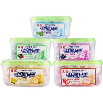 益能片口香糖清凉清新薄荷口气怀旧蓝莓小包装泡泡糖休闲火锅零食优惠商品图片