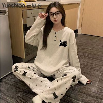 【云想衣】睡衣女款春秋2026新款纯棉长袖长裤卡通少女慵懒家居服