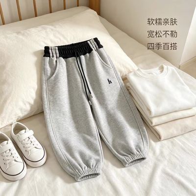 中大童秋爆款洋气软糯亲肤宽松束脚四季百搭慵懒风帅气休闲运动裤优惠商品图片