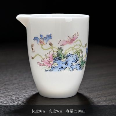 德化高档羊脂玉瓷功夫公道杯陶瓷家用办公室泡茶专用盖碗公道杯