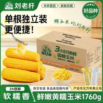 刘老杆新玉米苞米香甜黏玉米新鲜低脂代餐早餐非转基因1.76kg箱装优惠商品图片