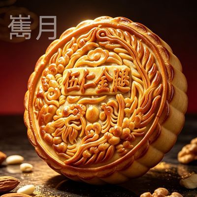 伍仁金腿高品质【正宗】火腿叉烧中秋赏月糕点五仁大月饼送礼盒