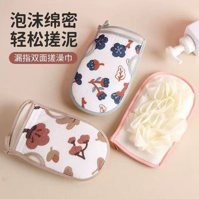 二合一搓澡手套浴花搓澡巾双面强力无痛搓泥下灰搓澡神器男女通用【7天内发货】