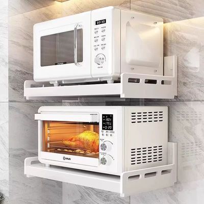 带挂杆厨房微波炉置物架免打孔壁挂调料架调味料墙上收纳架上墙优惠商品图片