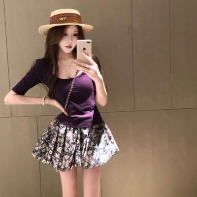 好看碎花花苞短裙2026年新款气质套装裙子两件套夏季裙子成熟御姐