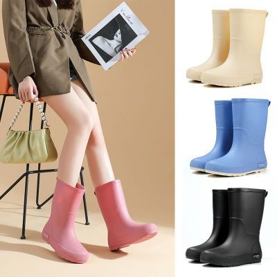 军登高品质耐磨厚加绒加厚中筒女士水靴雨鞋雨靴水鞋工作防水胶鞋优惠商品图片
