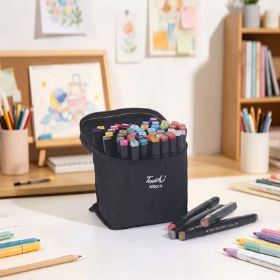 touch双头丙烯马克笔开学用品套装儿童小学生美术专用水彩笔【3天内发货】