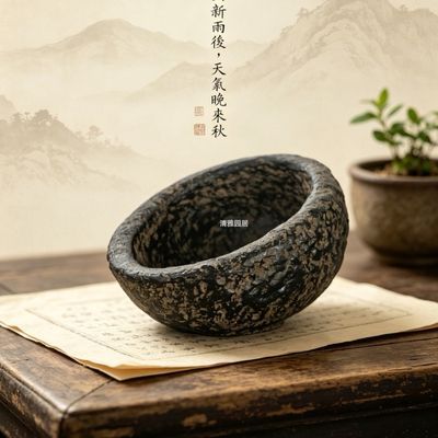 清仓斜卧式水培器皿仿古做旧创意水仙斜面花盆复古小石-小斜口优惠商品图片