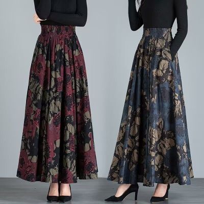 清仓4050岁半身裙民族2026松紧复古新款碎花大码高腰长裙女裙裙子优惠商品图片