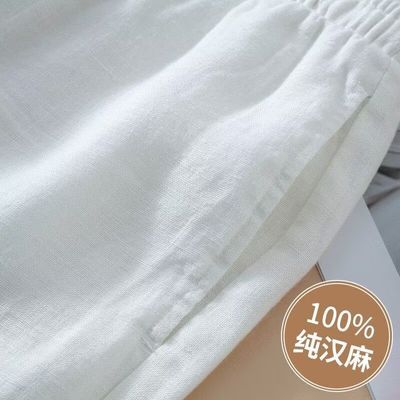 清仓捡漏100%纯汉麻直筒裤女不缩水2026夏薄高腰慵懒垂感阔腿裤优惠商品图片