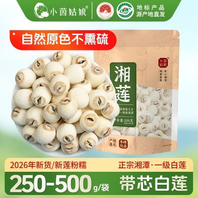 【小茵姑娘】正宗湘潭莲子带芯白莲500磨皮无硫去皮带芯莲子食用商用