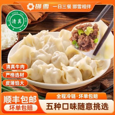 邯雪速食清真水饺营养牛羊肉水饺荠菜牛肉500g/袋
