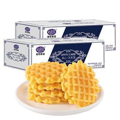 【港荣】华夫饼肉松沙拉味420g面包早餐糕点儿童学生休闲零食点心整箱优惠商品图片