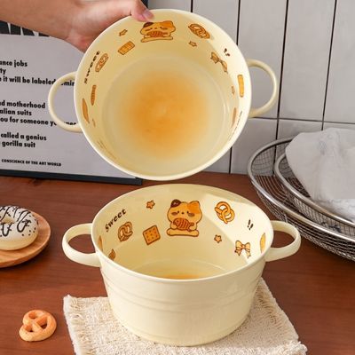 贪吃猫咪陶瓷卡通釉下彩餐具套装家用高颜值大容量汤碗菜盘饭碗优惠商品图片