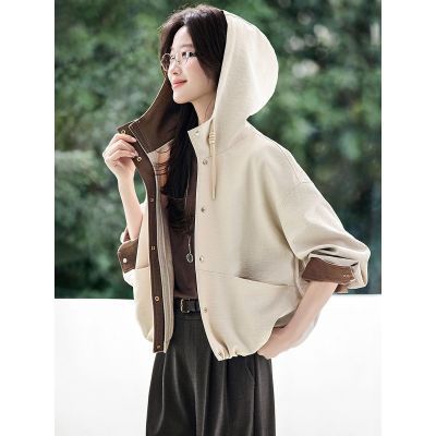 【MOHO&MO】沫晗依美【松弛片刻】26秋新款连帽撞色夹克复古短款外套
