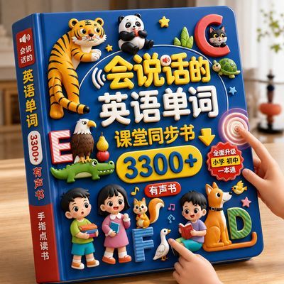 小学英语单词3300个有声书1-9年级英语同步发声书速记背单词神器1