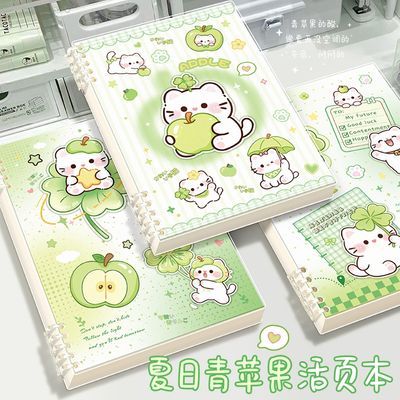 b5小猫四叶草活页笔记本子ins高颜值学生可爱A5横线可拆卸记事本