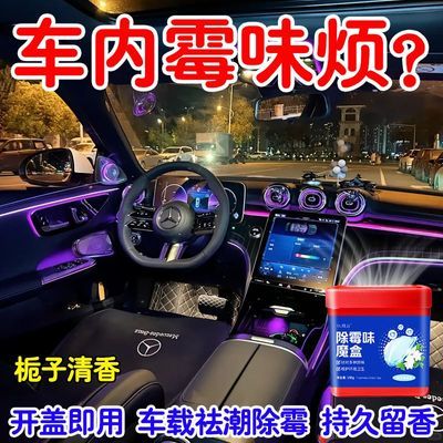 车载除霉味魔盒 汽车内饰抑菌防潮除异味 栀子香车内空气清新盒优惠商品图片