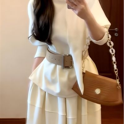 法式小香风半高领针织连衣裙子女冬季2025年新款巨好看穿搭一整套优惠商品图片