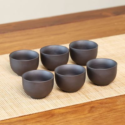 原矿紫砂茶杯新款品茗杯无釉陶瓷主人杯功夫茶具家用防烫小客杯子
