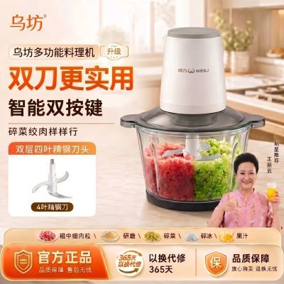 乌坊电动绞肉机多功能料理机搅拌机搅馅绞馅机蒜蓉泥器辣椒粉碎机优惠商品图片